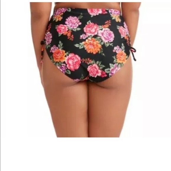 Womens Terra & Sky Bikini Bottoms Size 3X Multicolor Black Floral New - Picture 3 of 7